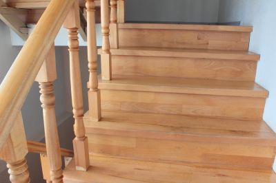 Finishing Touches on Wood Stairs